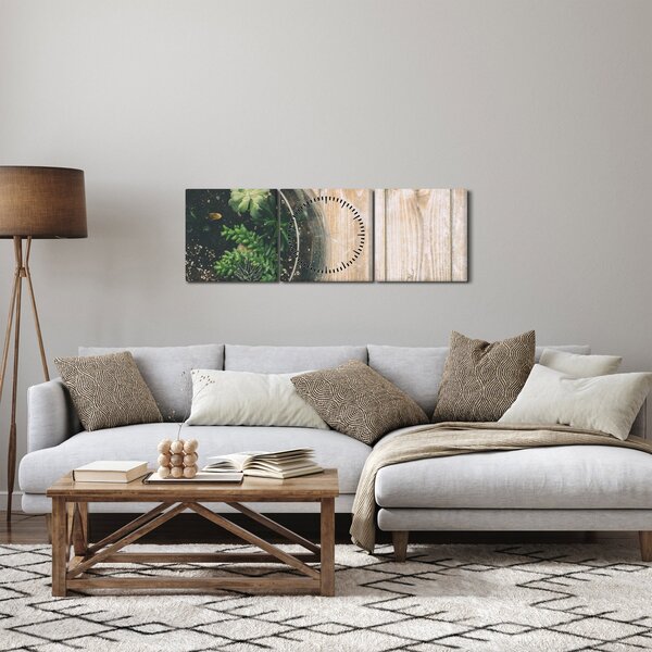 Slika sukulenata u staklu (sa satom) (90x30 cm)