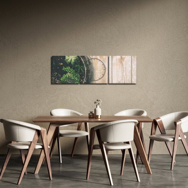 Slika sukulenata u staklu (sa satom) (90x30 cm)