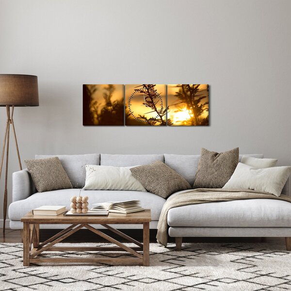 Slika - Zalazak sunca iza stabala (sa satom) (90x30 cm)
