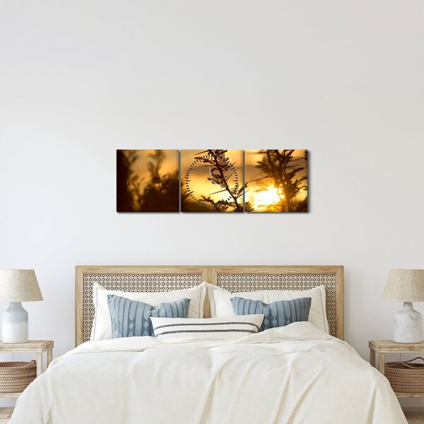 Slika - Zalazak sunca iza stabala (sa satom) (90x30 cm)