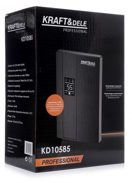 120W odvlaživač i apsorber vlage 2L lcd uv tio2 crni