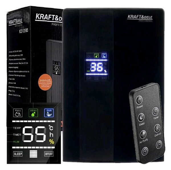 120W odvlaživač i apsorber vlage 2L lcd uv tio2 crni