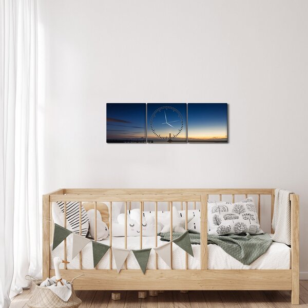 Slika svjetionika u daljini (sa satom) (90x30 cm)