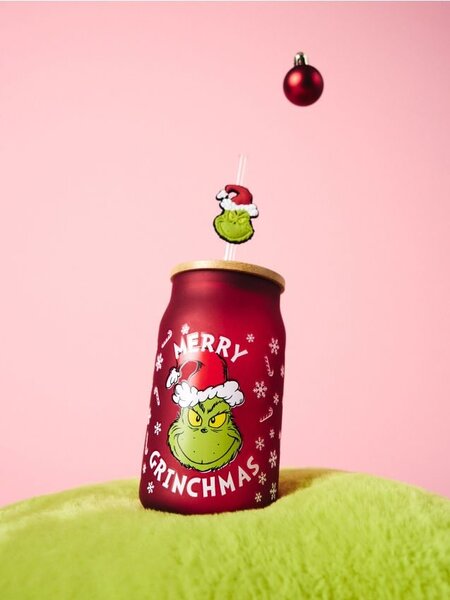 Sinsay - Šalica s poklopcem i slamkom Grinch