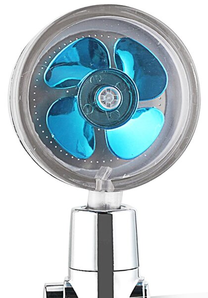 Ručka za tuširanje s funkcijom turbine glava prozirno plava