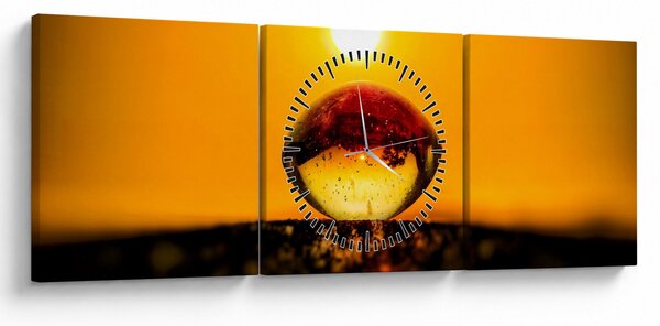 Slika kapljice stakla (sa satom) (90x30 cm)
