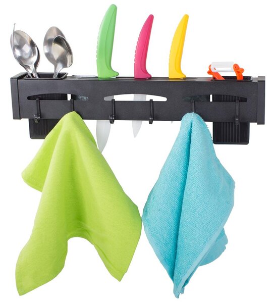Snažan aluminijski zidni držač za noževe i organizatora 40 cm