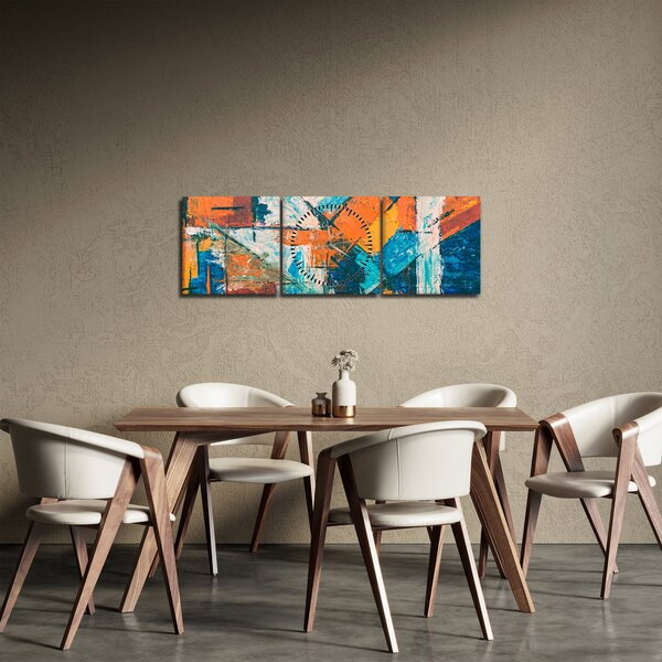 Slika - Apstrakcija (sa satom) (90x30 cm)
