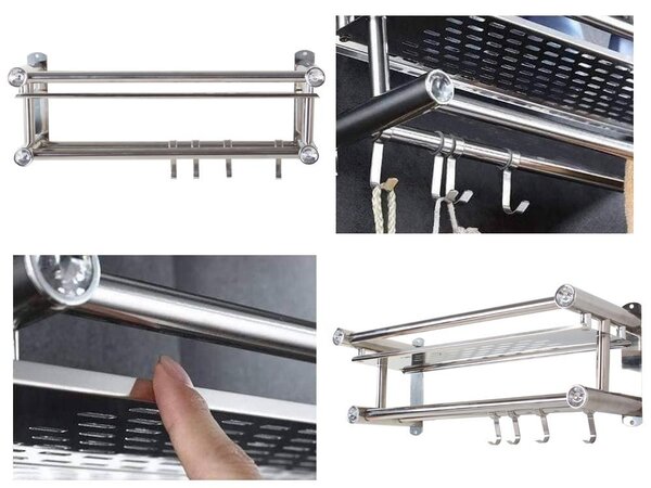 Aluminij u kupaonici. Polica - Organizator za viseći tuš