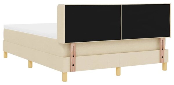 Krevet s opruga kutije s jastukom Krema 200 x 140 cm tkanina - Krem / 200 x 140 cm
