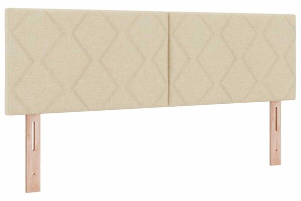 Krevet s opruga kutije s jastukom Krema 200 x 140 cm tkanina - Krem / 200 x 140 cm