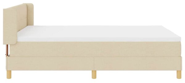 Krevet s opruga kutije s jastukom Krema 200 x 140 cm tkanina - Krem / 200 x 140 cm