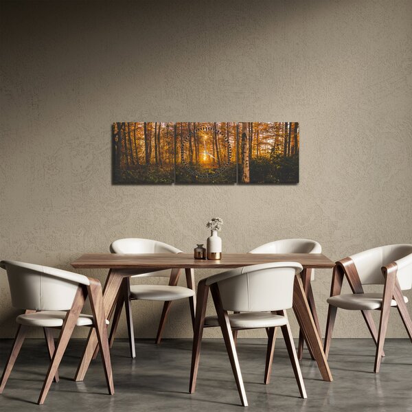 Slika jesenske šume (sa satom) (90x30 cm)