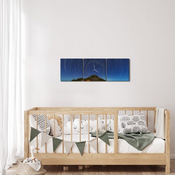 Slika rotirajućih zvijezda (sa satom) (90x30 cm)