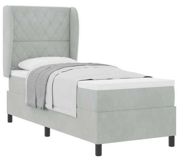 Krevet s opruga kutije Svijetlo siva 200 x 80 cm Baršun - Svjetlosiva / 200 x 80 cm