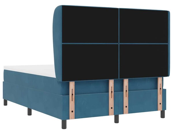 Krevet s opruga kutije Tamno plava 200 x 140 cm Baršun - Plava / 200 x 140 cm