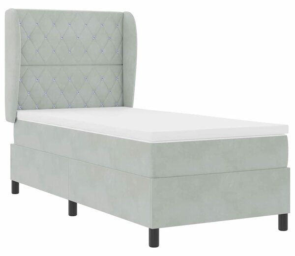 Krevet s opruga kutije Svijetlo siva 200 x 100 cm Baršun - Svjetlosiva / 200 x 100 cm
