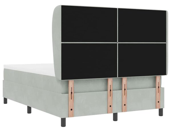 Krevet s opruga kutije Svijetlo siva 190 x 140 cm Baršun - Svjetlosiva / 190 x 140 cm