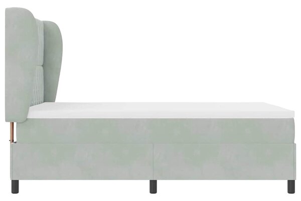 Krevet s opruga kutije Svijetlo siva 190 x 140 cm Baršun - Svjetlosiva / 190 x 140 cm
