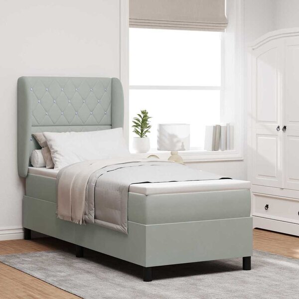 Krevet s opruga kutije Svijetlo siva 200 x 80 cm Baršun - Svjetlosiva / 200 x 80 cm
