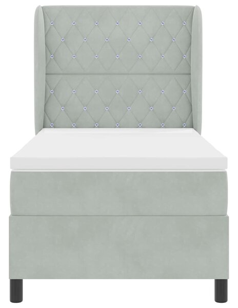 Krevet s opruga kutije Svijetlo siva 200 x 100 cm Baršun - Svjetlosiva / 200 x 100 cm