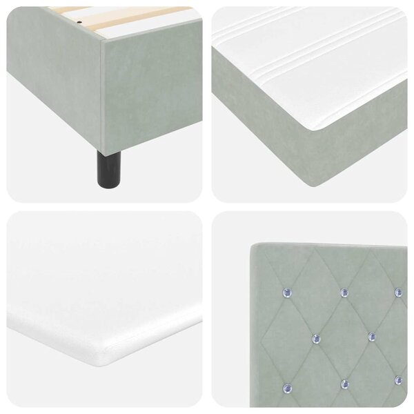 Krevet s opruga kutije Svijetlo siva 200 x 100 cm Baršun - Svjetlosiva / 200 x 100 cm