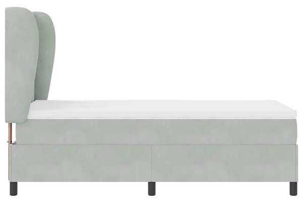 Krevet s opruga kutije Svijetlo siva 200 x 100 cm Baršun - Svjetlosiva / 200 x 100 cm