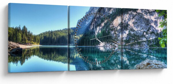 Slika planinskog jezera (sa satom) (90x30 cm)