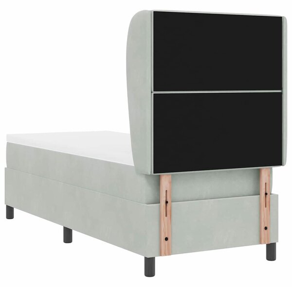Krevet s opruga kutije Svijetlo siva 200 x 80 cm Baršun - Svjetlosiva / 200 x 80 cm