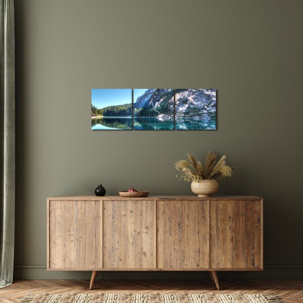Slika planinskog jezera (sa satom) (90x30 cm)