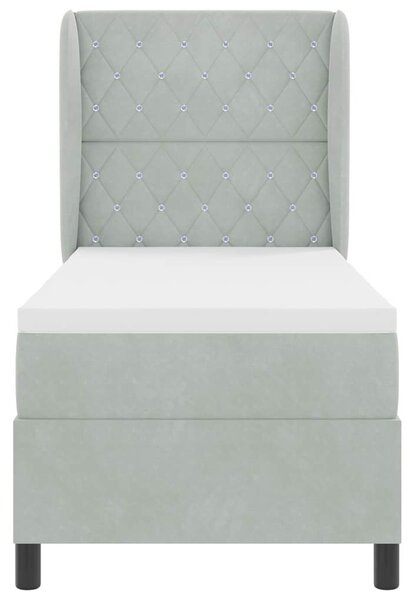 Krevet s opruga kutije Svijetlo siva 200 x 80 cm Baršun - Svjetlosiva / 200 x 80 cm