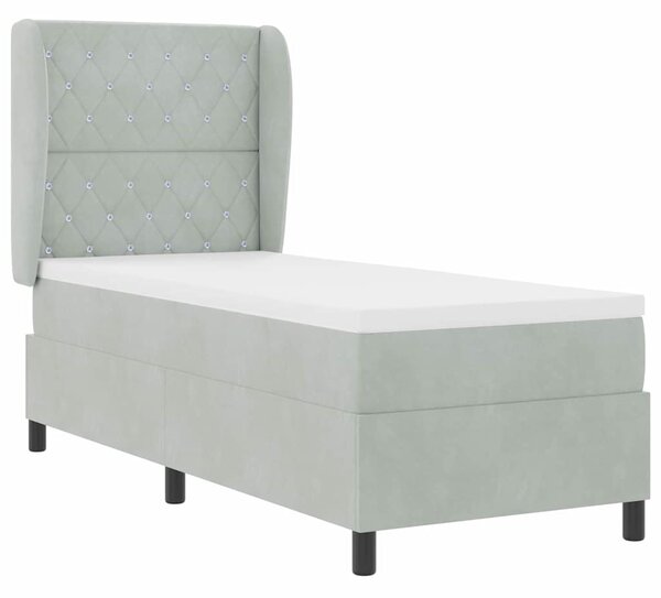 Krevet s opruga kutije Svijetlo siva 200 x 80 cm Baršun - Svjetlosiva / 200 x 80 cm