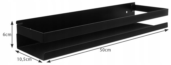 Kupaonica nehrđajuća polica 50 cm crna