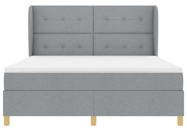 Krevet s opruga kutije Svijetlo siva 200 x 180 cm tkanina - Svjetlosiva / 200 x 180 cm