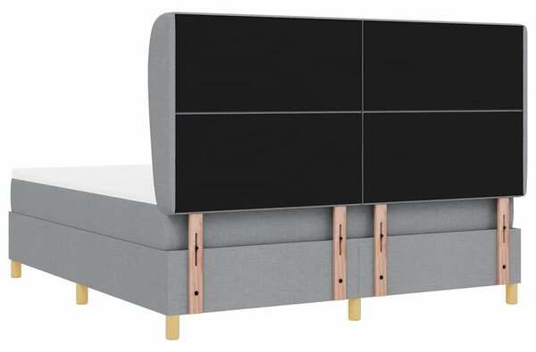 Krevet s opruga kutije Svijetlo siva 200 x 180 cm tkanina - Svjetlosiva / 200 x 180 cm