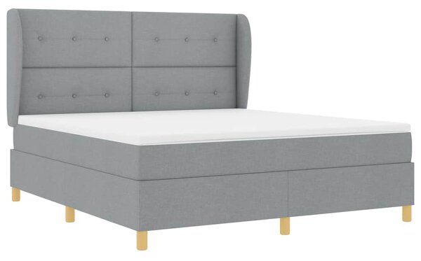 Krevet s opruga kutije Svijetlo siva 200 x 180 cm tkanina - Svjetlosiva / 200 x 180 cm