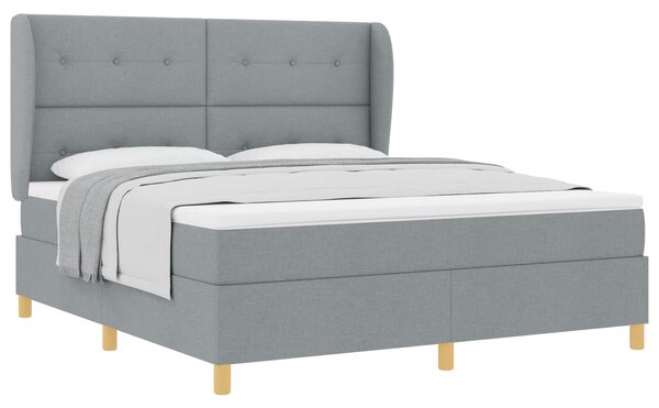 Krevet s opruga kutije Svijetlo siva 200 x 180 cm tkanina - Svjetlosiva / 200 x 180 cm