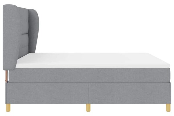Krevet s opruga kutije Svijetlo siva 200 x 180 cm tkanina - Svjetlosiva / 200 x 180 cm