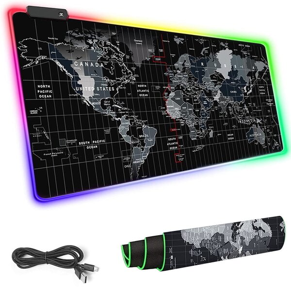 Osvijetljeni XXL LED RGB računalni jastučić za miš i tipkovnicu 90x40cm