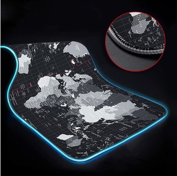 Osvijetljeni XXL LED RGB računalni jastučić za miš i tipkovnicu 90x40cm