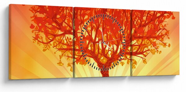 Slika - Drvo obasjano suncem (sa satom) (90x30 cm)