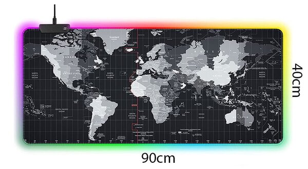 Osvijetljeni XXL LED RGB računalni jastučić za miš i tipkovnicu 90x40cm