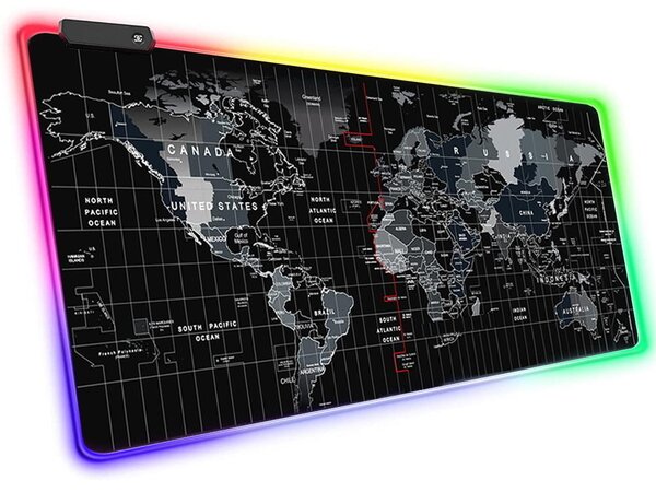 Osvijetljeni XXL LED RGB računalni jastučić za miš i tipkovnicu 90x40cm