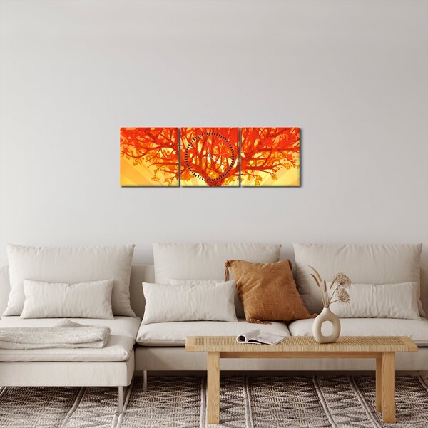 Slika - Drvo obasjano suncem (sa satom) (90x30 cm)