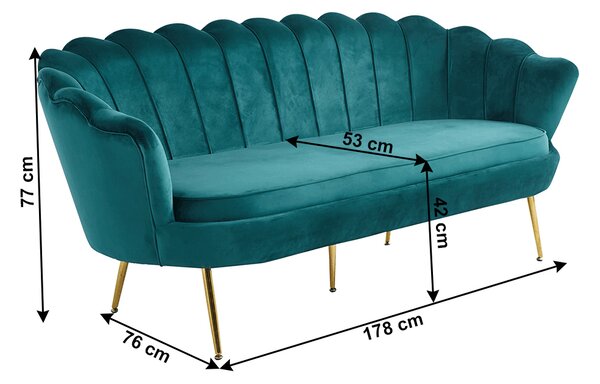 Zondo.hr Sofa Nico (smaragdna + zlatna). 1065172