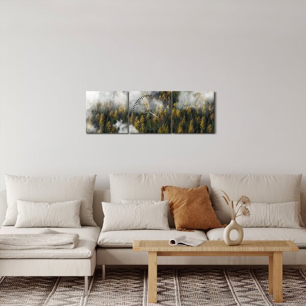Slika šume u oblacima (sa satom) (90x30 cm)