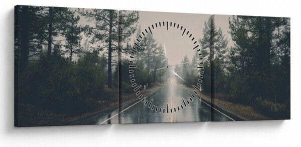 Slika ceste na kiši (sa satom) (90x30 cm)