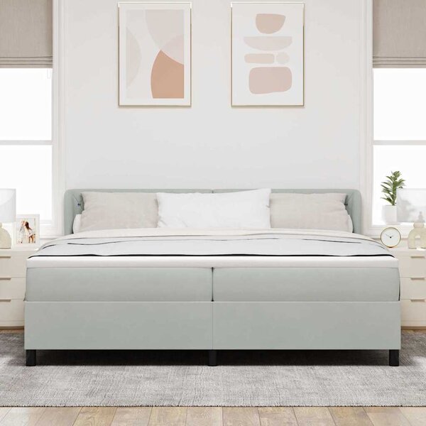 Krevet s opruga kutije Svjetlosiva 200 x 200 cm Baršun - Svjetlosiva / 200 x 200 cm
