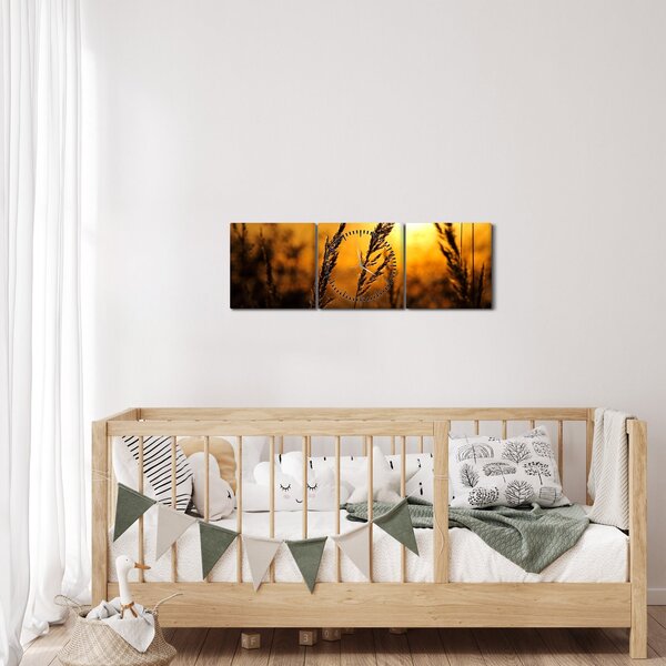 Slika zalazećeg sunca (sa satom) (90x30 cm)