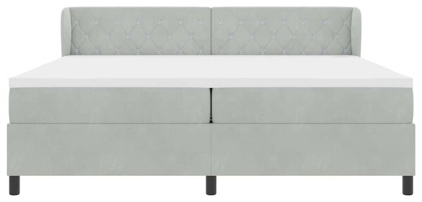 Krevet s opruga kutije Svjetlosiva 200 x 200 cm Baršun - Svjetlosiva / 200 x 200 cm